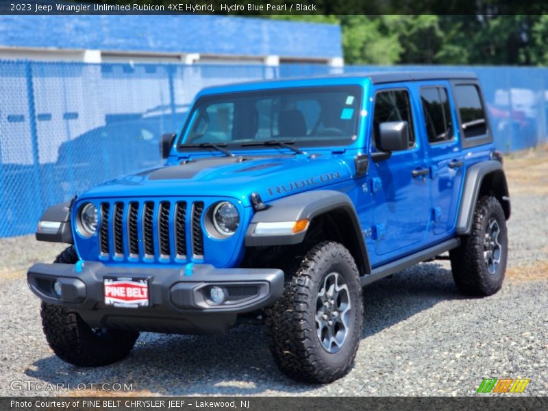 Hydro Blue Pearl / Black 2023 Jeep Wrangler Unlimited Rubicon 4XE Hybrid
