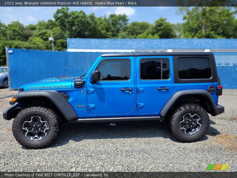 Hydro Blue Pearl / Black 2023 Jeep Wrangler Unlimited Rubicon 4XE Hybrid