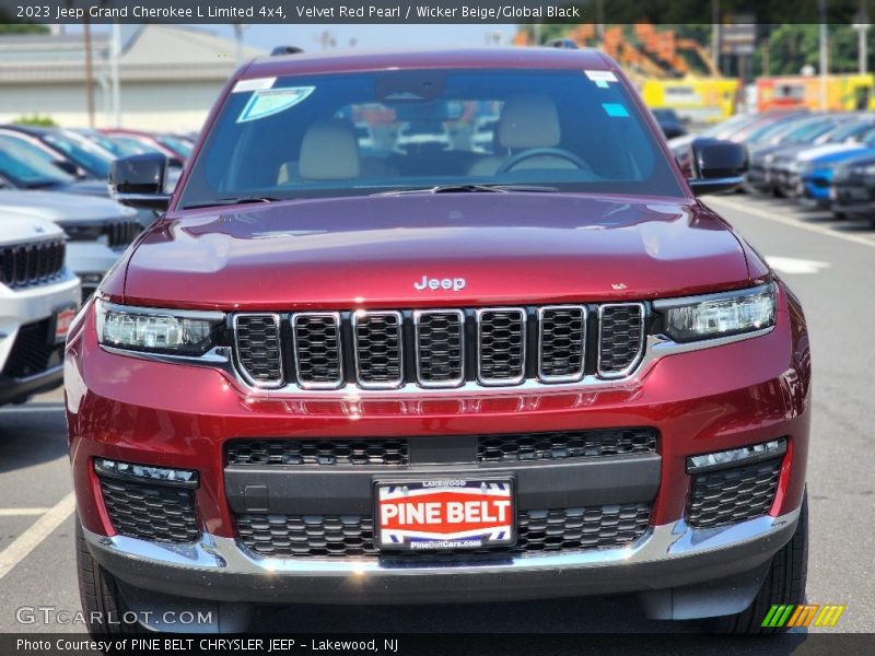 Velvet Red Pearl / Wicker Beige/Global Black 2023 Jeep Grand Cherokee L Limited 4x4