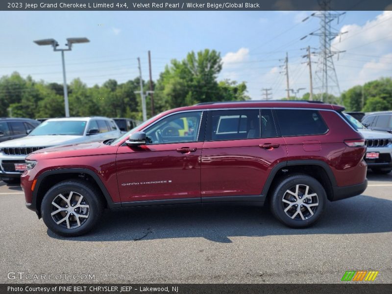 Velvet Red Pearl / Wicker Beige/Global Black 2023 Jeep Grand Cherokee L Limited 4x4