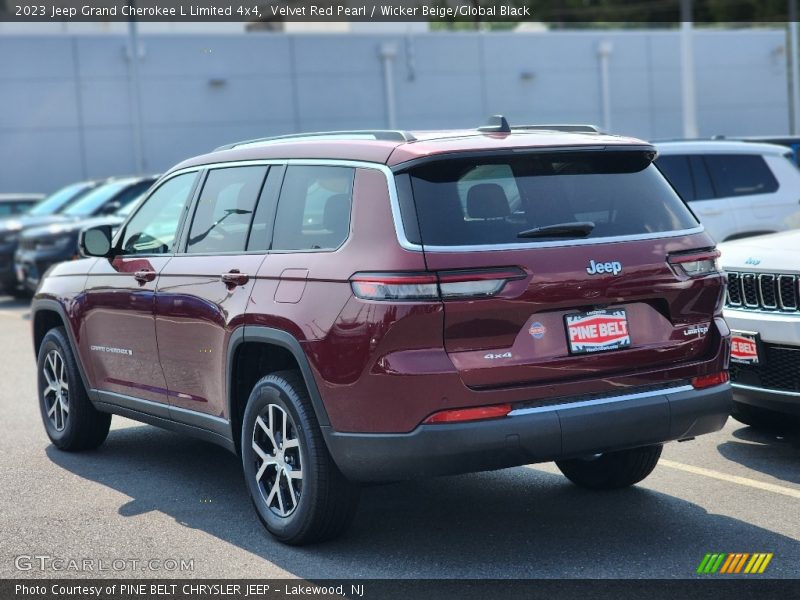 Velvet Red Pearl / Wicker Beige/Global Black 2023 Jeep Grand Cherokee L Limited 4x4
