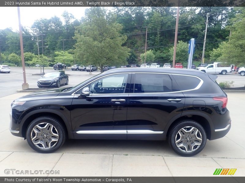 Twilight Black / Beige/Black 2023 Hyundai Santa Fe Hybrid Limited AWD