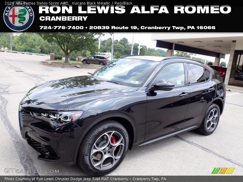 Vulcano Black Metallic / Red/Black 2024 Alfa Romeo Stelvio Sprint AWD