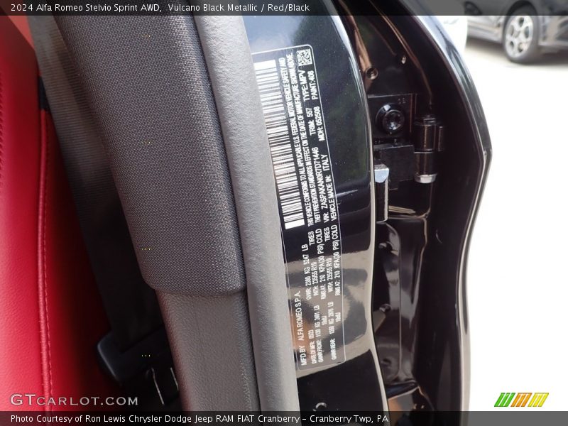 2024 Stelvio Sprint AWD Vulcano Black Metallic Color Code 408