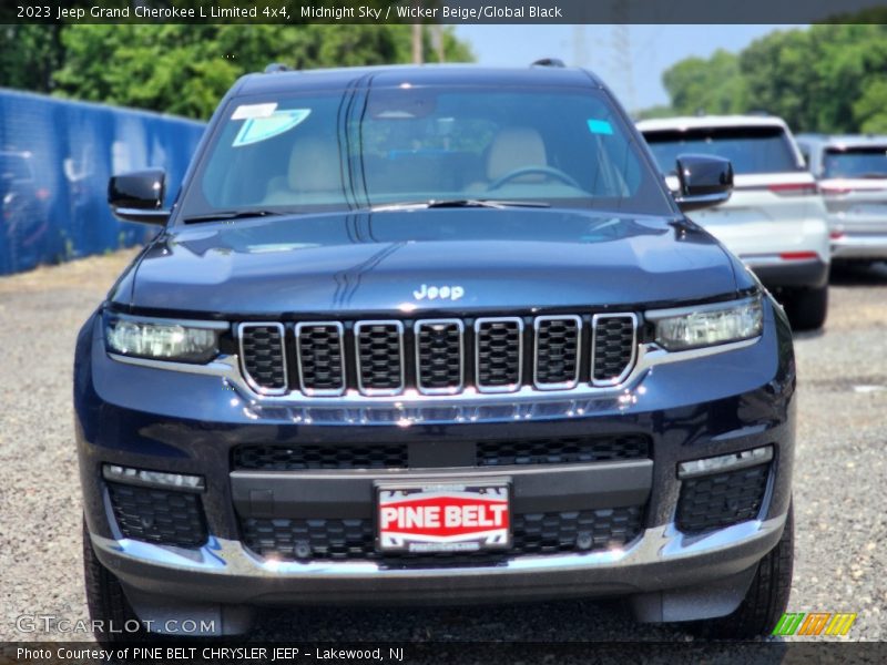 Midnight Sky / Wicker Beige/Global Black 2023 Jeep Grand Cherokee L Limited 4x4