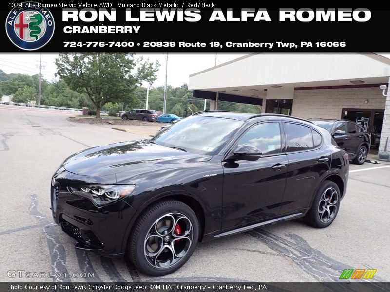 Vulcano Black Metallic / Red/Black 2024 Alfa Romeo Stelvio Veloce AWD