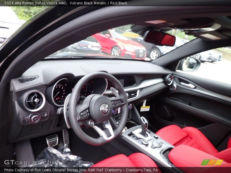 Vulcano Black Metallic / Red/Black 2024 Alfa Romeo Stelvio Veloce AWD