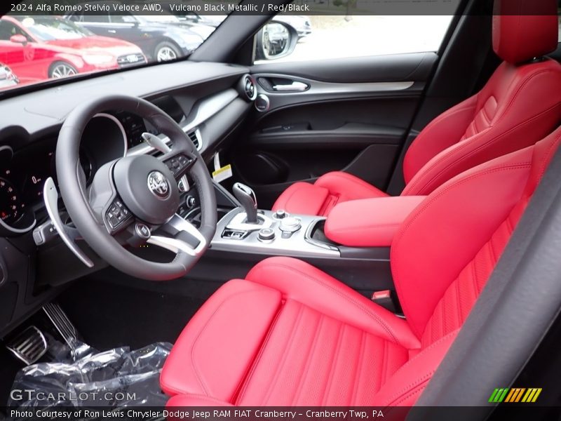 Vulcano Black Metallic / Red/Black 2024 Alfa Romeo Stelvio Veloce AWD