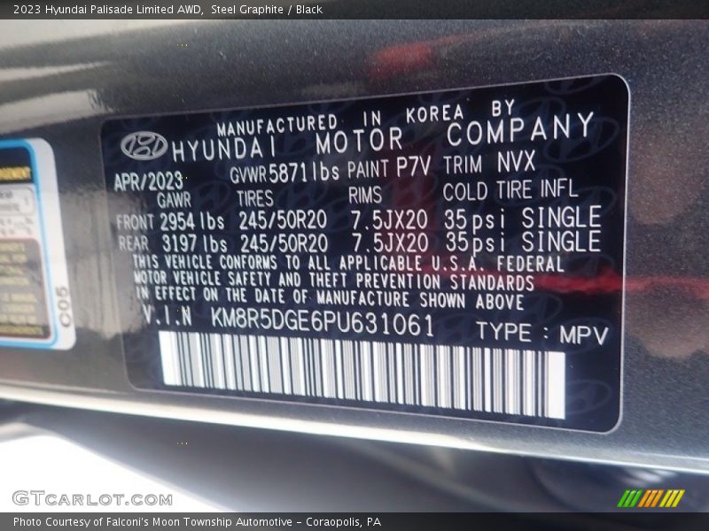 Steel Graphite / Black 2023 Hyundai Palisade Limited AWD