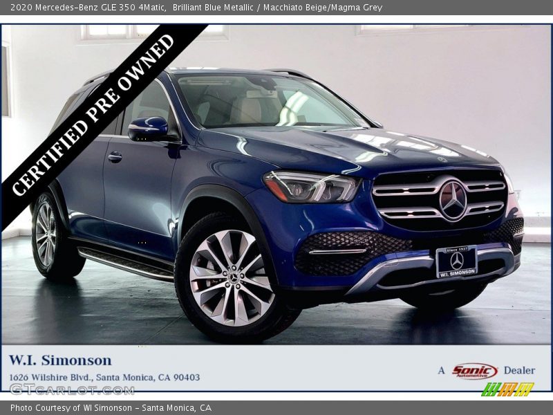 Brilliant Blue Metallic / Macchiato Beige/Magma Grey 2020 Mercedes-Benz GLE 350 4Matic