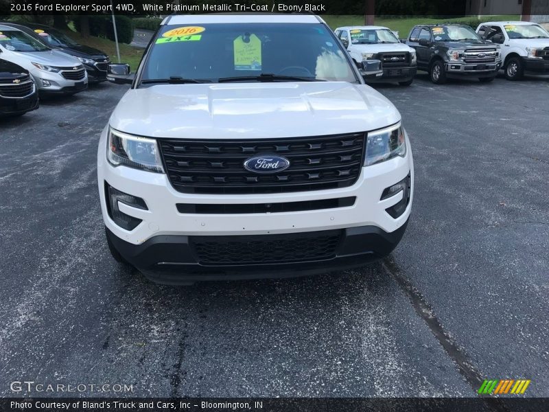 White Platinum Metallic Tri-Coat / Ebony Black 2016 Ford Explorer Sport 4WD