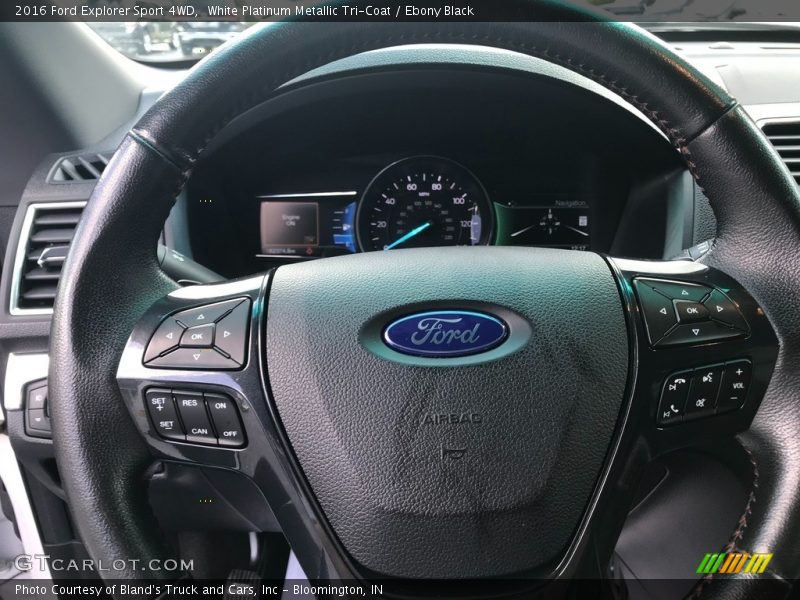 White Platinum Metallic Tri-Coat / Ebony Black 2016 Ford Explorer Sport 4WD