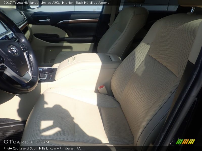 Midnight Black Metallic / Almond 2017 Toyota Highlander Limited AWD