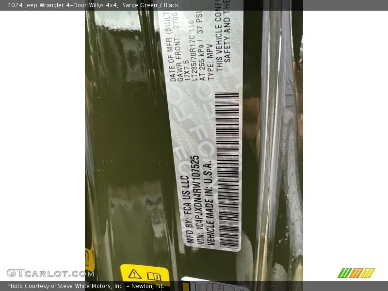 Sarge Green / Black 2024 Jeep Wrangler 4-Door Willys 4x4
