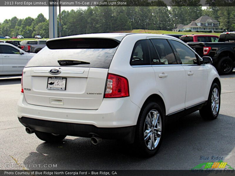 White Platinum Tri-Coat / Medium Light Stone 2013 Ford Edge Limited