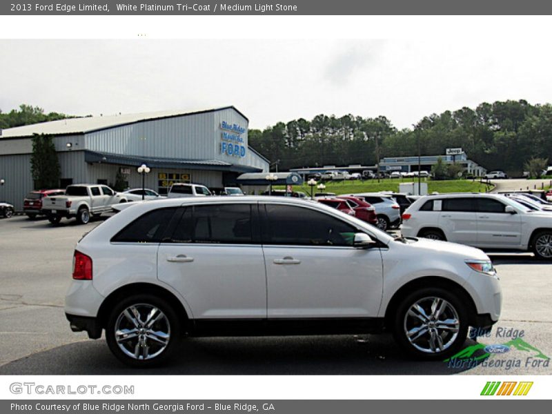 White Platinum Tri-Coat / Medium Light Stone 2013 Ford Edge Limited