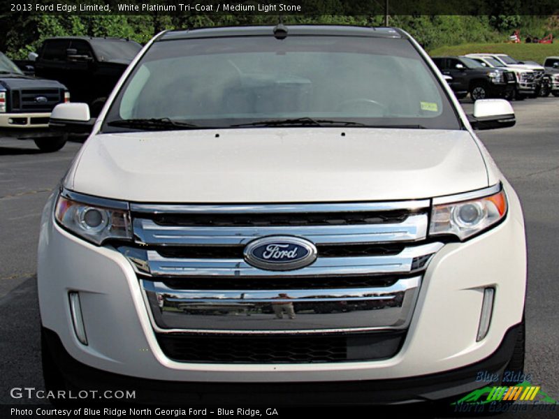 White Platinum Tri-Coat / Medium Light Stone 2013 Ford Edge Limited