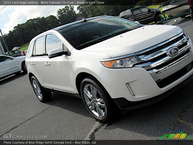 White Platinum Tri-Coat / Medium Light Stone 2013 Ford Edge Limited