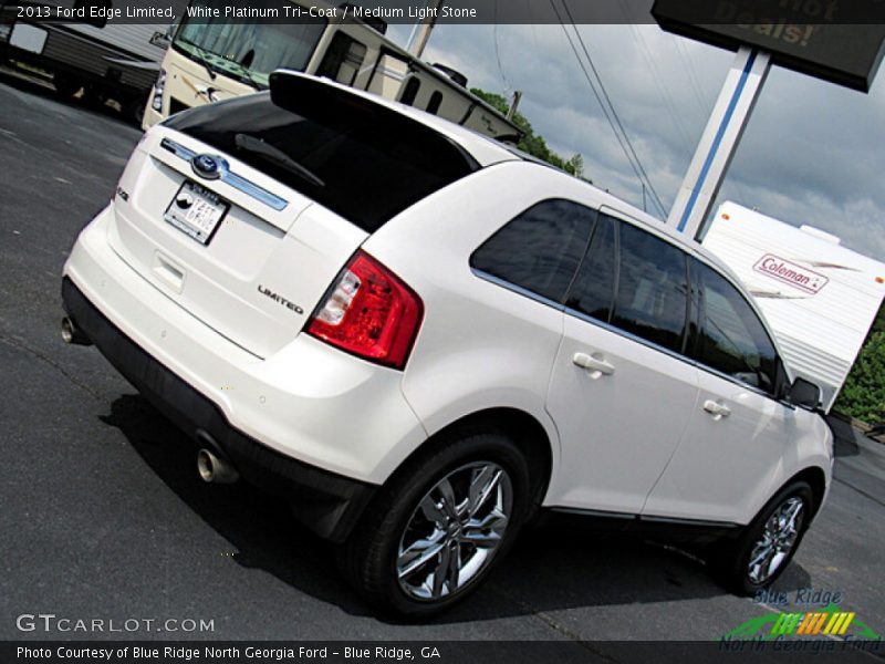 White Platinum Tri-Coat / Medium Light Stone 2013 Ford Edge Limited