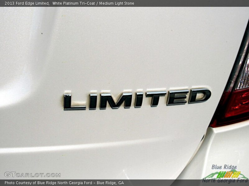 White Platinum Tri-Coat / Medium Light Stone 2013 Ford Edge Limited