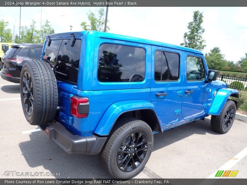 Hydro Blue Pearl / Black 2024 Jeep Wrangler 4-Door Sahara 4xe Hybrid