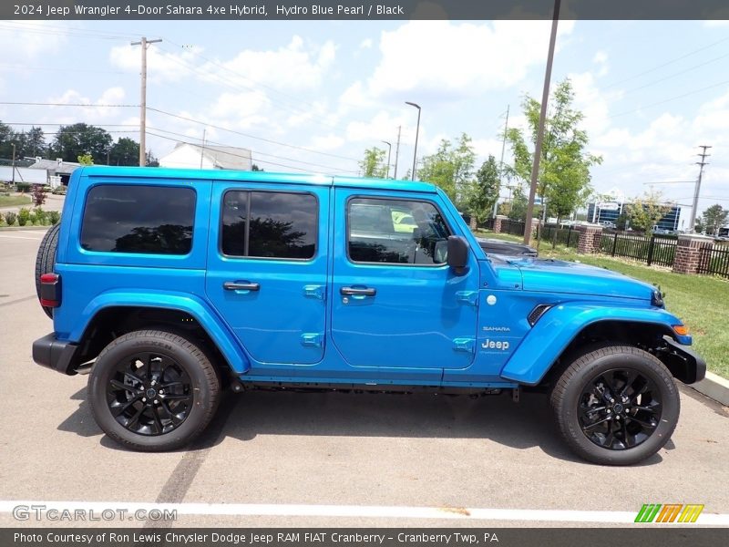 Hydro Blue Pearl / Black 2024 Jeep Wrangler 4-Door Sahara 4xe Hybrid