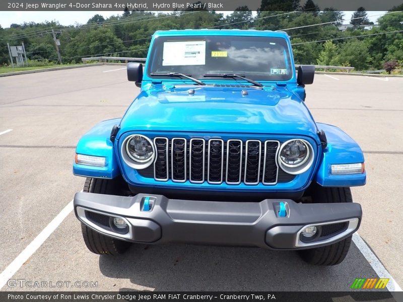 Hydro Blue Pearl / Black 2024 Jeep Wrangler 4-Door Sahara 4xe Hybrid