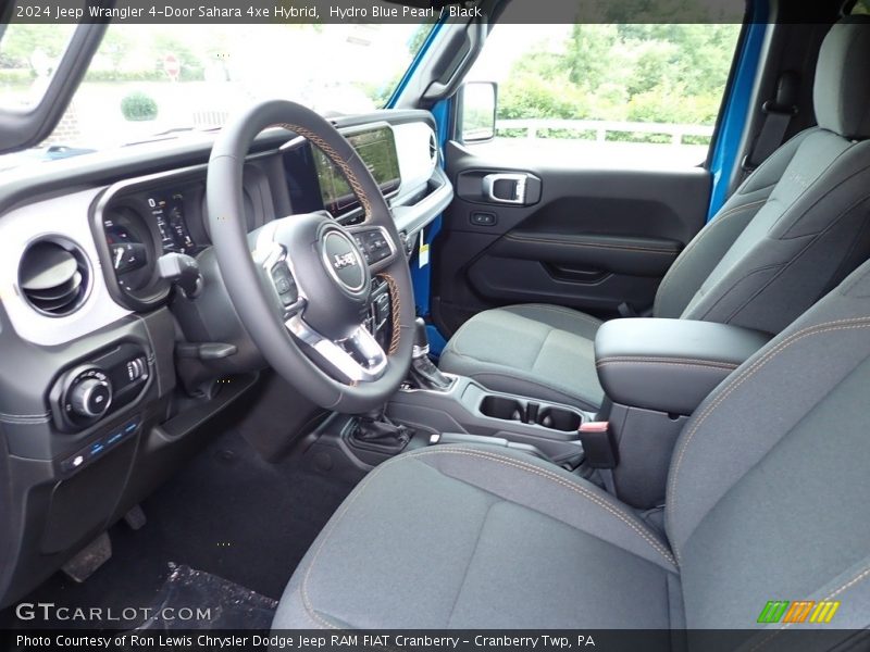 Hydro Blue Pearl / Black 2024 Jeep Wrangler 4-Door Sahara 4xe Hybrid