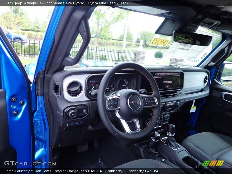 Hydro Blue Pearl / Black 2024 Jeep Wrangler 4-Door Sahara 4xe Hybrid