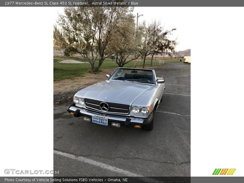 Astral Silver Metallic / Blue 1977 Mercedes-Benz SL Class 450 SL roadster