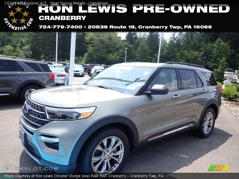 Silver Spruce Metallic / Sandstone 2020 Ford Explorer XLT