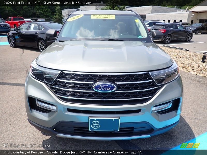 Silver Spruce Metallic / Sandstone 2020 Ford Explorer XLT