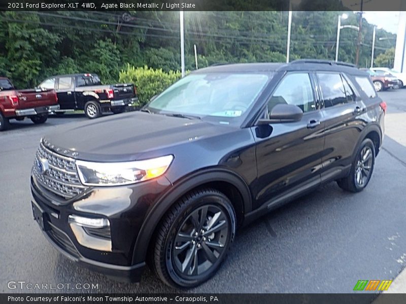 Agate Black Metallic / Light Slate 2021 Ford Explorer XLT 4WD