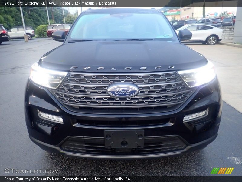 Agate Black Metallic / Light Slate 2021 Ford Explorer XLT 4WD
