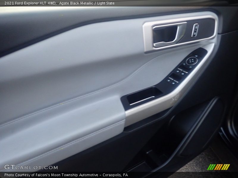 Agate Black Metallic / Light Slate 2021 Ford Explorer XLT 4WD