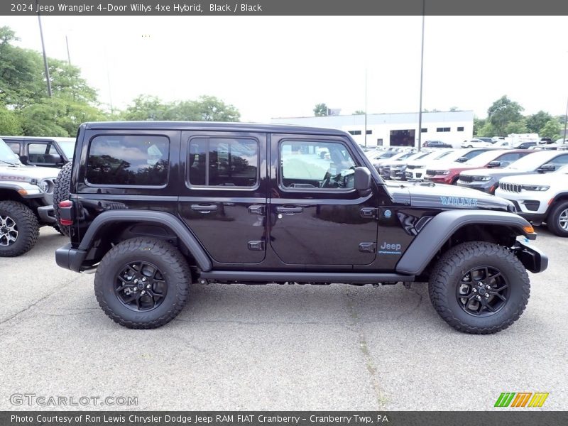 Black / Black 2024 Jeep Wrangler 4-Door Willys 4xe Hybrid
