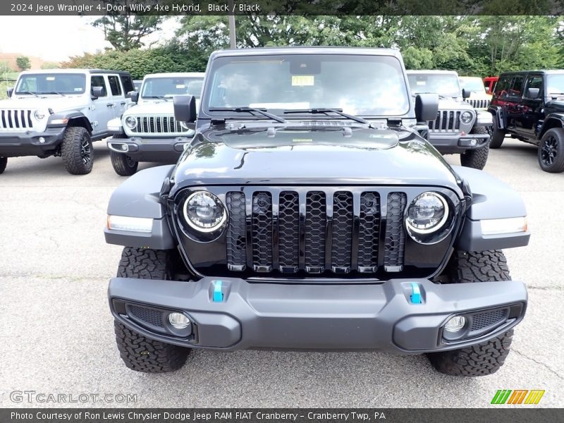 Black / Black 2024 Jeep Wrangler 4-Door Willys 4xe Hybrid