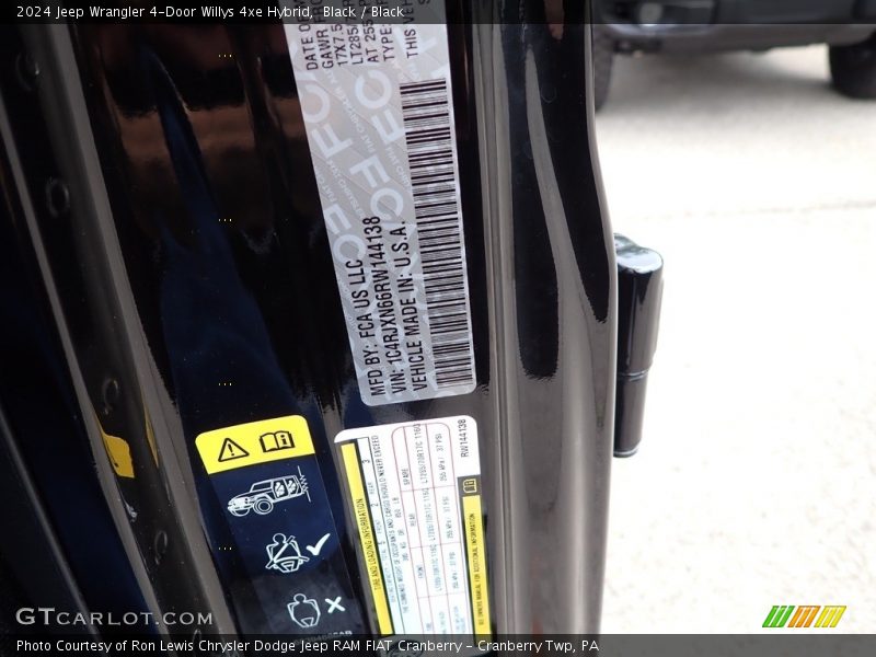Black / Black 2024 Jeep Wrangler 4-Door Willys 4xe Hybrid