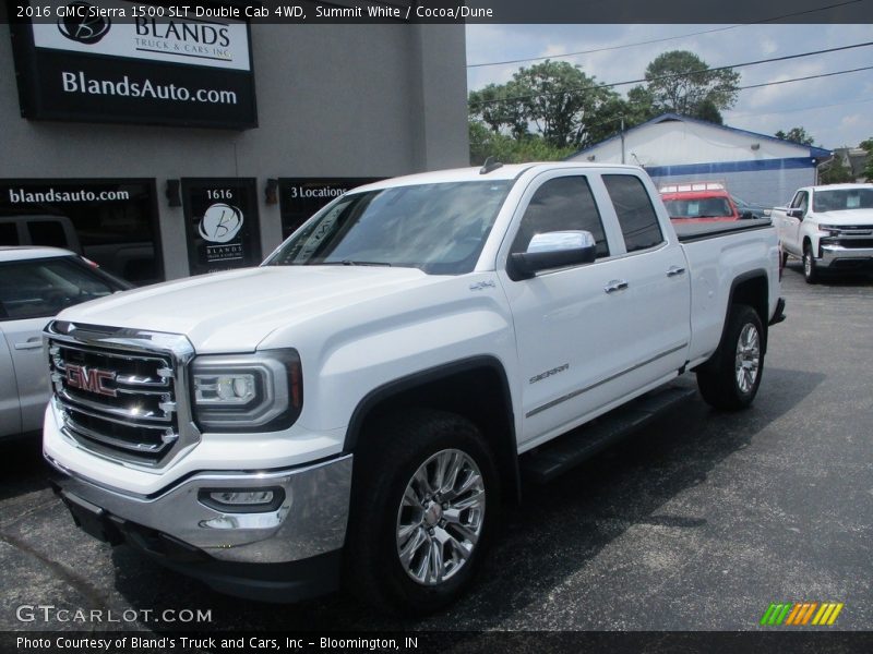 Summit White / Cocoa/Dune 2016 GMC Sierra 1500 SLT Double Cab 4WD