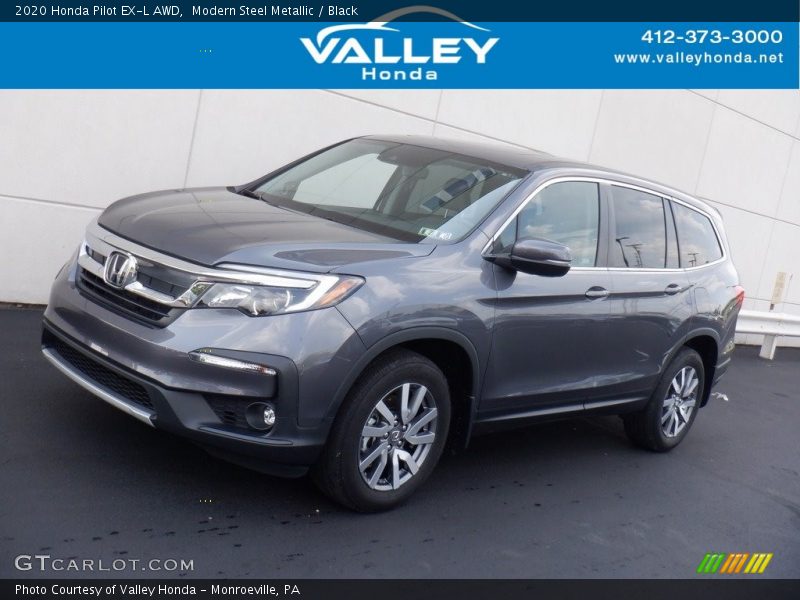 Modern Steel Metallic / Black 2020 Honda Pilot EX-L AWD