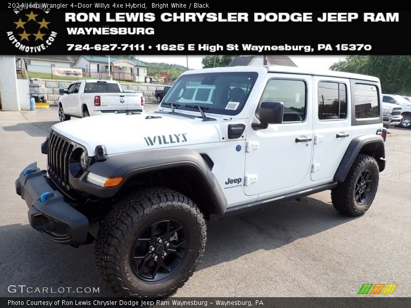 Bright White / Black 2024 Jeep Wrangler 4-Door Willys 4xe Hybrid