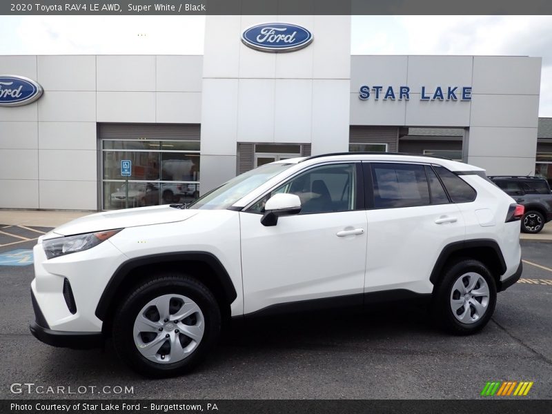 Super White / Black 2020 Toyota RAV4 LE AWD