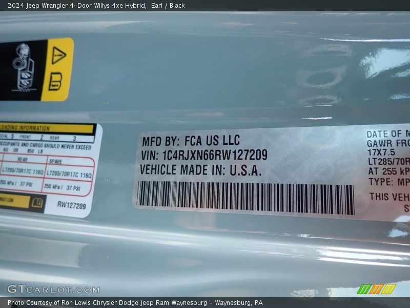 Earl / Black 2024 Jeep Wrangler 4-Door Willys 4xe Hybrid