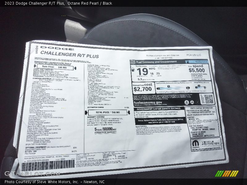 Octane Red Pearl / Black 2023 Dodge Challenger R/T Plus
