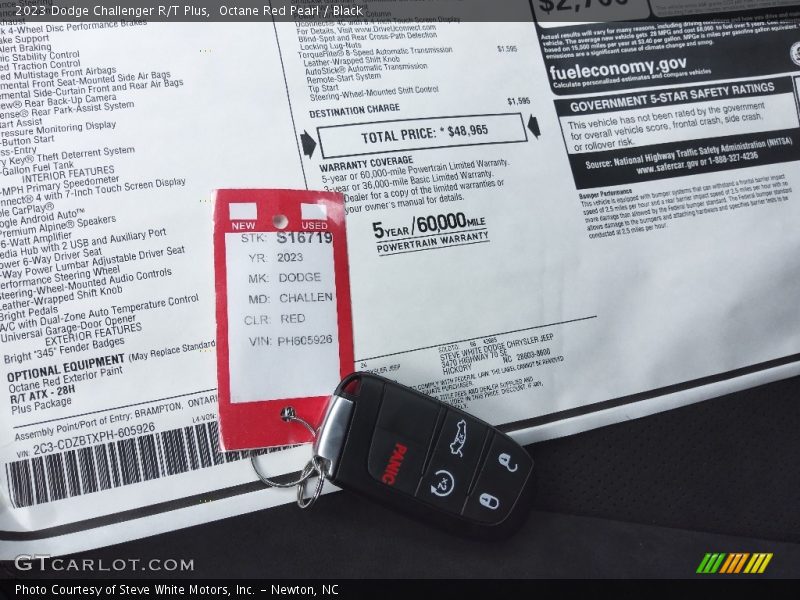 Octane Red Pearl / Black 2023 Dodge Challenger R/T Plus