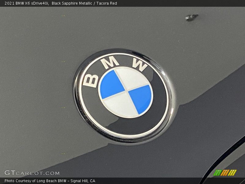 Black Sapphire Metallic / Tacora Red 2021 BMW X6 sDrive40i