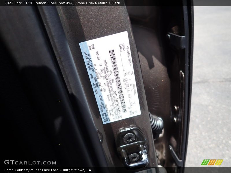 2023 F150 Tremor SuperCrew 4x4 Stone Gray Metallic Color Code D1