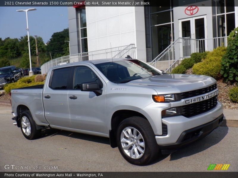 Silver Ice Metallic / Jet Black 2021 Chevrolet Silverado 1500 Custom Crew Cab 4x4