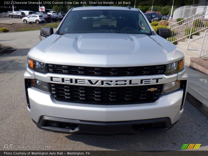 Silver Ice Metallic / Jet Black 2021 Chevrolet Silverado 1500 Custom Crew Cab 4x4