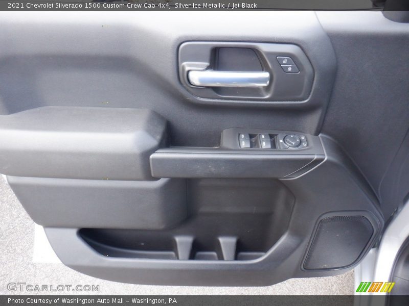 Silver Ice Metallic / Jet Black 2021 Chevrolet Silverado 1500 Custom Crew Cab 4x4